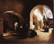 Francois Bonvin The Ave Maria;Interior of a Convent at Aramont,Verberie(Oise) France oil painting artist